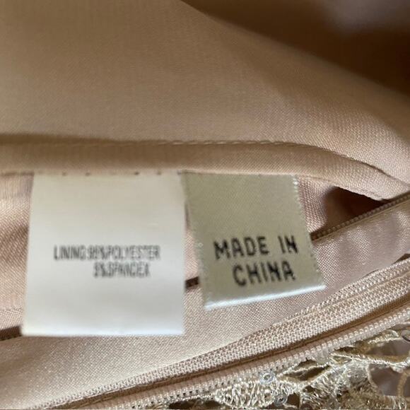 Exquisite Kay Unger Dress sz 6 taupe fall wedding guest mother of - Picture 12 of 14